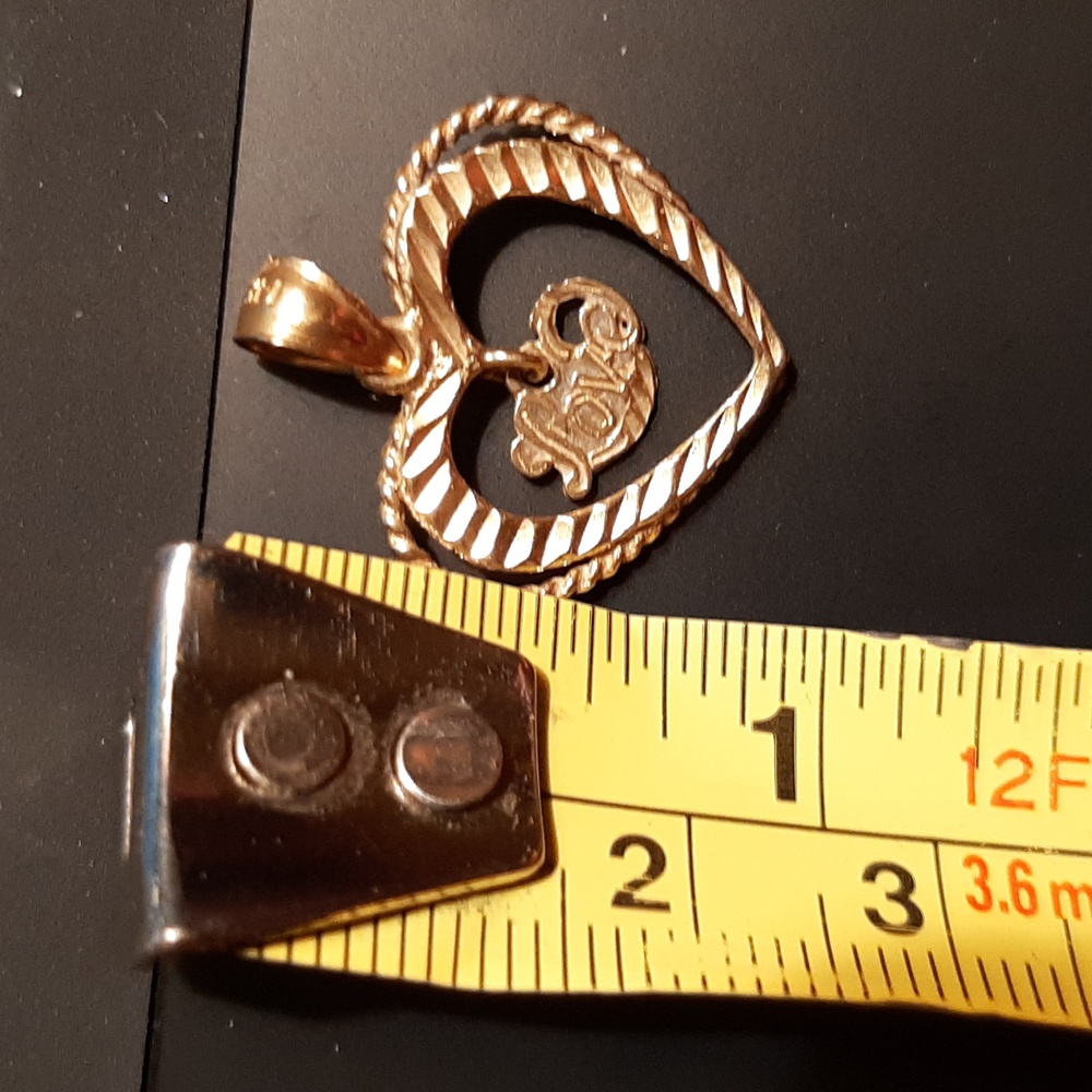 14K Gold Heart with Love - Picture 4 of 5